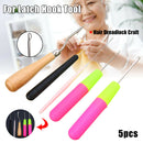 5pcs DIY Plastic Crochet Needle Braiding Latch Hook Weaving Hair Dreadlock Set