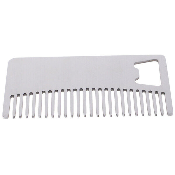 Portable Stainless Steel Beard Mustache Hair Beard Care Comb With Bottle Open 3C
