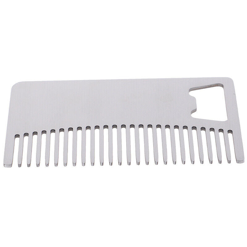 Portable Stainless Steel Beard Mustache Hair Beard Care Comb With Bottle Open 3C
