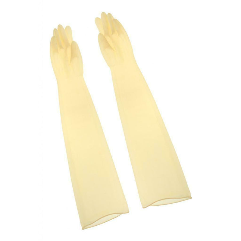 1 Pair 70cm Industrial Anti Acid Alkali Rubber Gloves Yellow 700x160x0.8mm
