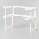 2 Layers Space Rack Countertop Organizer Kitchen Storage Adjustable White Z2X8