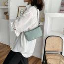 Women Simple PU Leather Handbag Chain Travel Shoulder Totes Bag (Green)