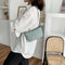 Women Simple PU Leather Handbag Chain Travel Shoulder Totes Bag (Green)