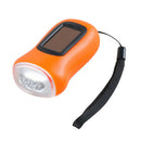 Solar Powered Hand Crank Flashlight Rechargeable LED with Clip Emergency Lights