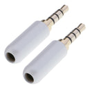 2Piece 3.5mm 4pole Soldering TRRS Male Jacks Earpieces Adapter Connector Plug
