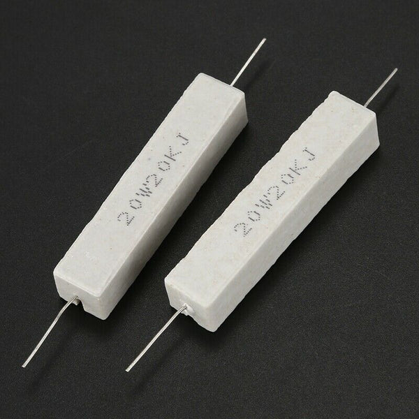 2x Wire Wound Ceramic Cement Resistor 20K Ohm 20W Watt