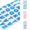 Glitter Crystals Alphabet Letter Stickers - Self Adhesive ABC A-Z Words Stick On