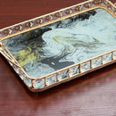 Rectangle Golden Mirror Candle Table Centrepiece Serving Tray Decorative Plate