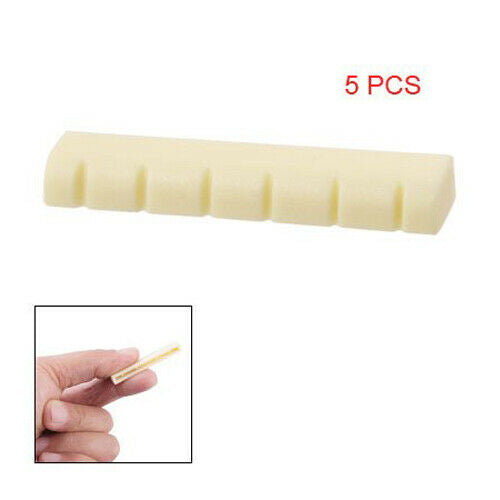 Guitar Ivory Plastic Replacement Slotted Nuts 5PCS