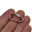 Pack Of 50 Stainless Steel Carabiner D Shape Spring Loaded Gate Small D Ring