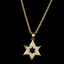 Stainless Steel Rhinestone Pendant Hexagonal Star Pendant Plating Trend Hip