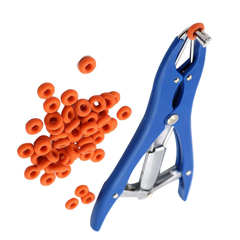 Farming/Ranch Castration Tool, Livestock Castration Pliers+Rings(100Pcs),