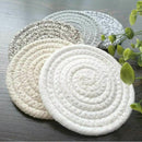 Round Cotton Braided Table Place Mats Coaster Non-Slip Table Mats Set of 5