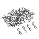 Pack of 100pcs Black Fishing Fastach Clips Fishing Clips Swivels Connector