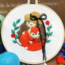 4Pcs DIY Patterned Cross Stitch Kit Material w/ Cloth Bamboo Hoop Needles Tools