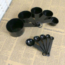 For Baking Coffee Black Plastic Measuring Spoons Cups Set Tablespoon 10Pcs Z0X3