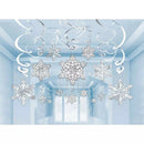 30 Pcs/Set Spiral Snowflake Ceiling Hanging Banner Garland Christmas Home DS Hn