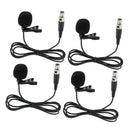 Set of 4 - Lavalier Lapel Microphone for Vloggers Reporter Tour Guide 4 Pin XLR
