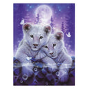 Purple Tiger Lovers 5D DIY Diamond Painting Embroidery Cross Stitch Kit Art