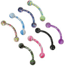 8pcs Unisex Stainless Steel 3mm Ball Barbell Curved Eyebrow Rings Navel Bars