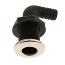 90 Degree Thru Hull Fitting Marine Boat Hose with Stainless Rim - 13mm