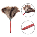 35cm Anti-static Ostrich Bird Feather Fur Duster Brush Natural Wood Handl Tool