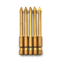 5Pcs/set 6mm Tungsten Carbide Glass Drill Bit With Hex Shank Tool FT