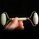 Natural Jade Stone Face Massager Roller Spa Head Neck Facial Beauty Tool M&E