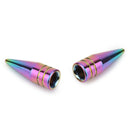 4* Neo Chrome Spiked Valve Stem Cap Aluminum Tire Air Car Truck Bike SUV Wheel