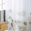 2pcs Willow Branch Print Sheer Voile Tulle Drapes Home Windows Curtains