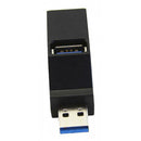 3 Ports Transfer USB Hub Data Box Adapter With Lanyard For Laptop Black