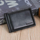 Men Leather Money Clip Wallet with Coin Pocket Zipper Purse with Card Slot