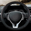 Seasons General PU Leather Car Steering Wheel Anti Slip Protector (Black)