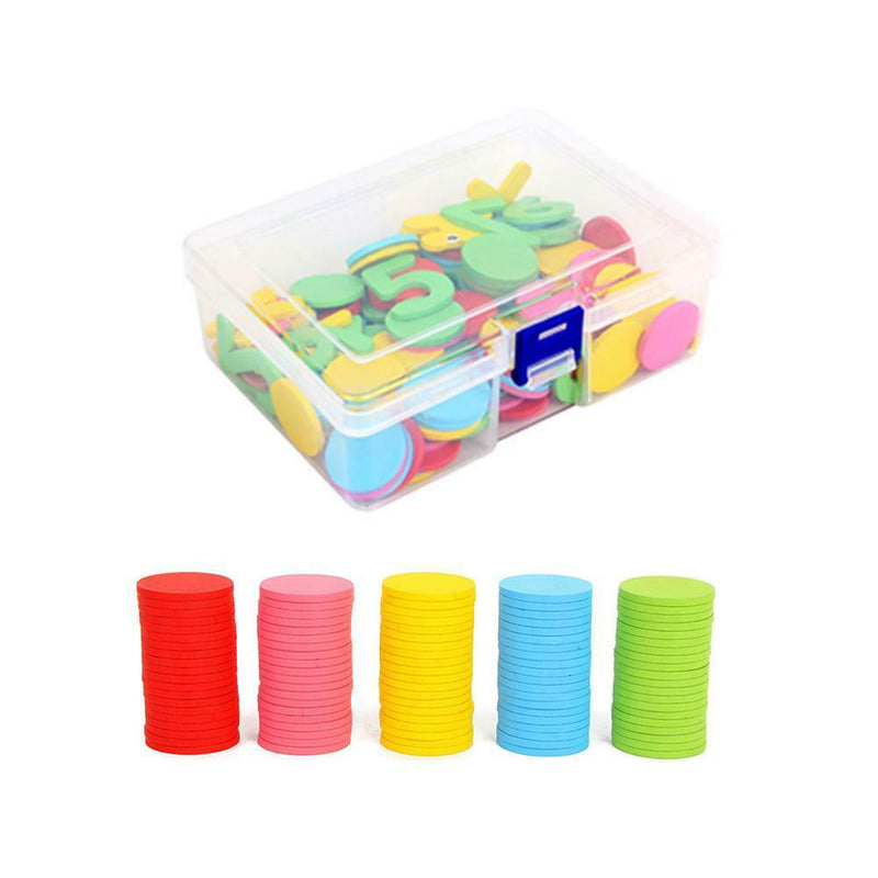 Wooden Counting Disc Math Arithmetic Teach Aids Learning Puzzle Digital Kid Gift