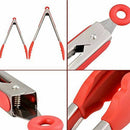 Set 3 sizes Silicone Kitchen Tongs Sets Salad BBQ Tongs Stainless Steel coo X3C5