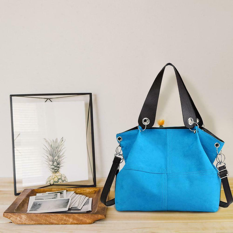 Shoulder Messenger Handbags Women Large Capacity Totes Crossbody Bag (Blue)