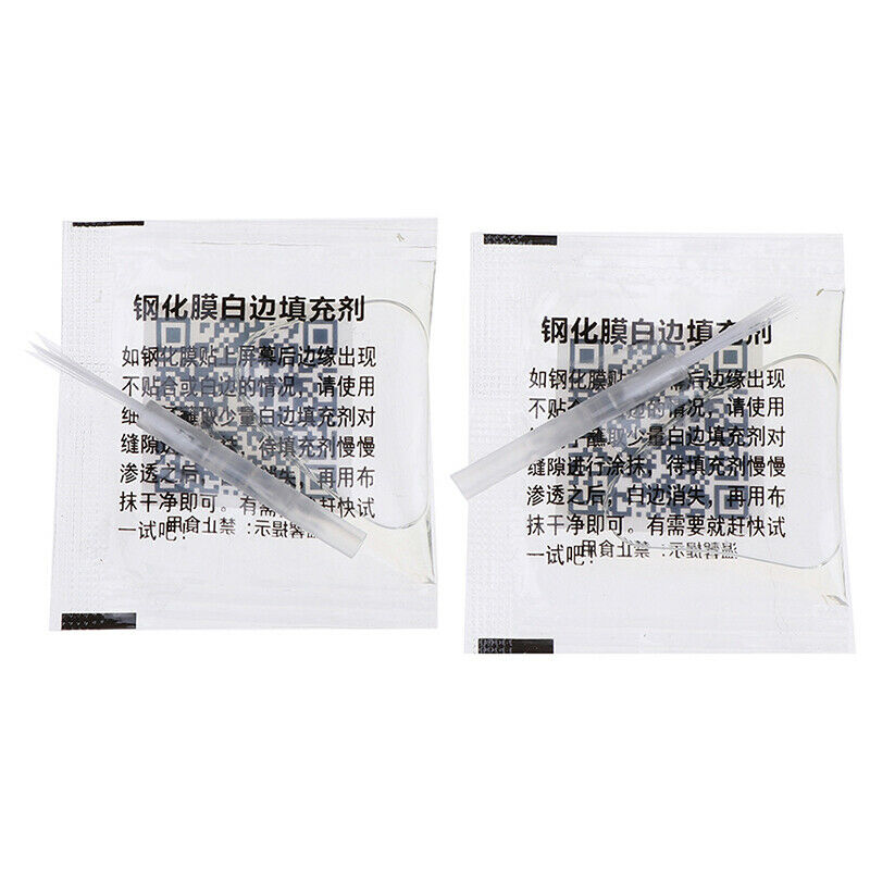 10pcs Phone Tempered Glass White Edge Eliminate Liquid with BrushA3C