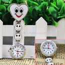 Smiling Face Heart Shaped Clip On Fob Brooch Pendant Nurse Hanging Pocket Watch