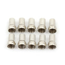 10 x F Connector Screw on type for RG6 Dual Shield TV Antenna Coax Cable ON