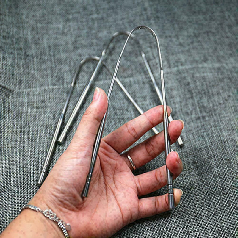 Stainless Steel Tongue Cleaner Scraper Oral Hygiene Bad Breath Care Health V4L1