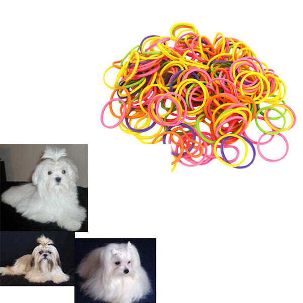 170x pet dog hair bows clips/rubber bands pet grooming hair bows accessorie A0D9