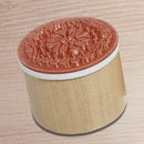 5X(6 Assorted Wooden Rubber Stamp Round Handwriting Floral Flower Craft B2D7)