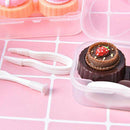 1Pc Cartoon Cake Contact Lenses Box Beauty Case Refillable Bottles Travel C