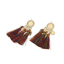 Bohemian Drop Alloy Wafer Tassel Earrings for Women Fashion Jewelry Women S
