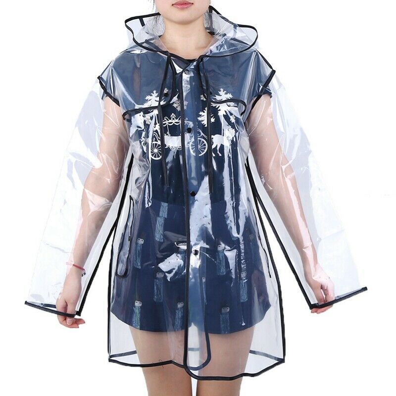 Eva Transparent Raincoat Waterproof Raincoat Outdoor Travel Track Hooded Po Z3O8
