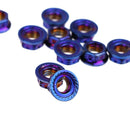 Titanium Nuts M6 Flange Nut Screws Bolts Motorcycle Bicycle Insert Lock N^