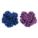 24Pcs Bridal Foam Rose with Glitter Powder Flowers Wedding Home Party Decor
