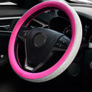 Pink Car Steering Wheel Cover Decor 38cm 15" Bling Rhinestone Diamond Girl Lady