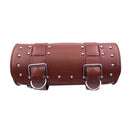 Frame Buckle Motorcycle Roll Tool Bag for Fork Handlebar Sissy Bar (Brown)