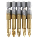 5 durable anti slip titanium coated hex shank PH2 electric screwdriver bits 5Jâ„–[
